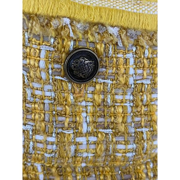 Talbots TWEED JACKET Blazers Women yellow Long sleeve Knit 6P Career Elegant - Picture 10 of 15